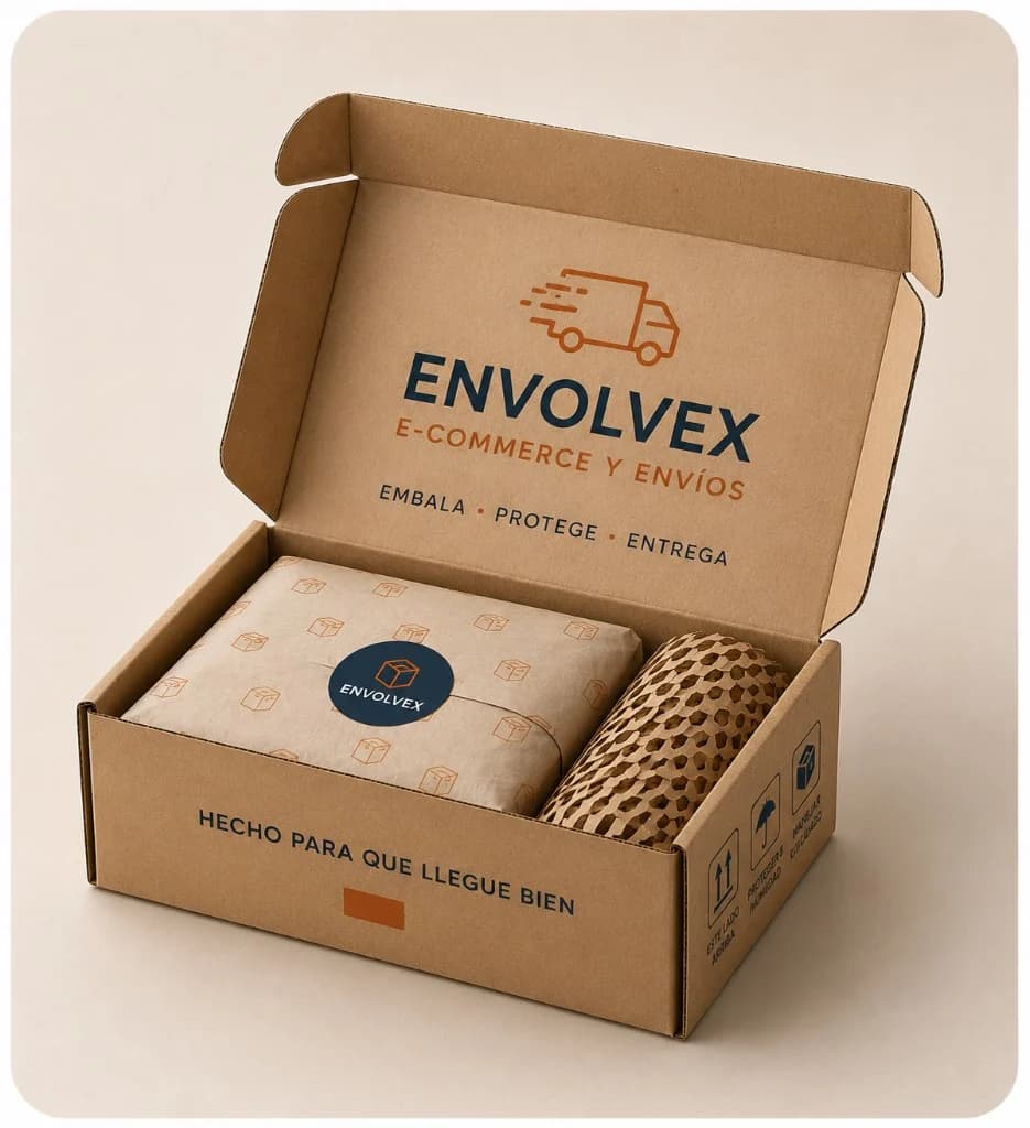 Caja abierta para e-commerce y envíos ENVOLVEX